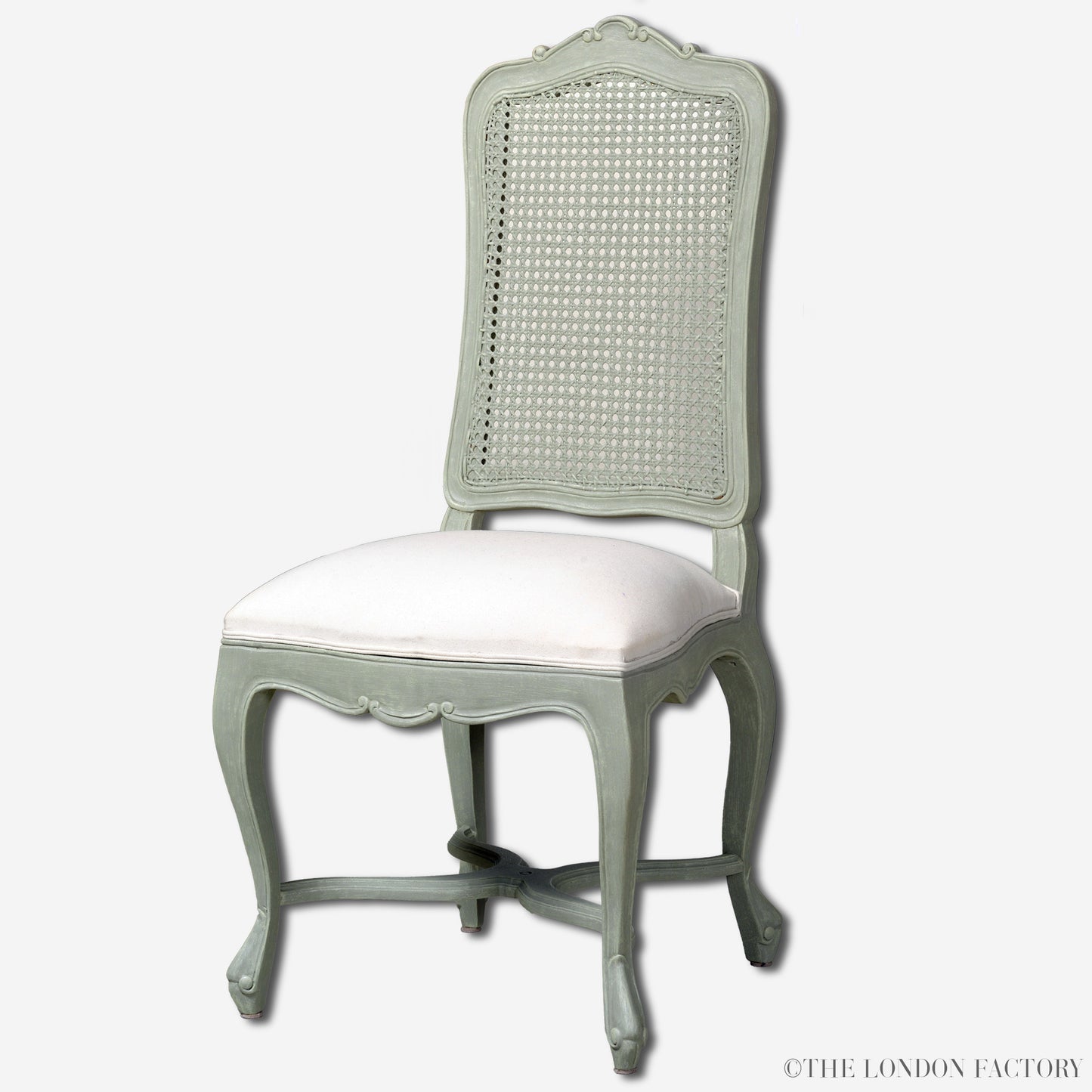 Hyde Cane Dining Chair | Cane Back Upholstered Seat | French Country | Shabby Chic | The London Factory 