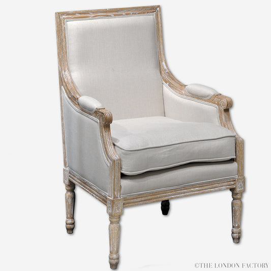 Dalston | French Bergere Armchair Upholstered Cane | The London Factory