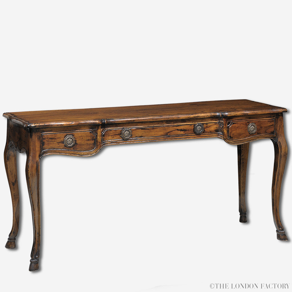 Ladbroke Desk | French Writing Desk | Solid Wood Table | Hand Carved | The London Factory